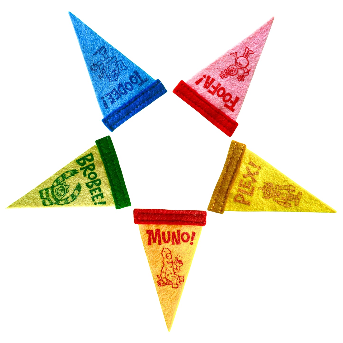 Yo Gabba Gabba! Character Mini Pennant Set by Oxford Pennant!