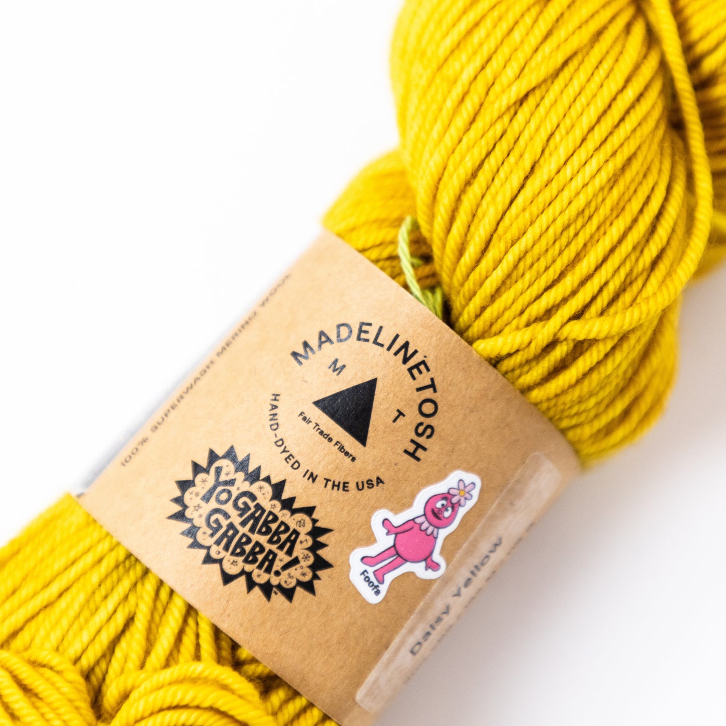 Yo Gabba Gabba! Daisy Yellow Yarn Skein by Madelinetosh