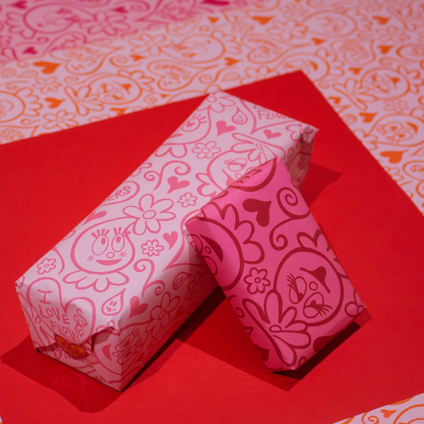 Foofa "I Love Flowers!" Reversible Wrapping Paper 3-Sheet Set!