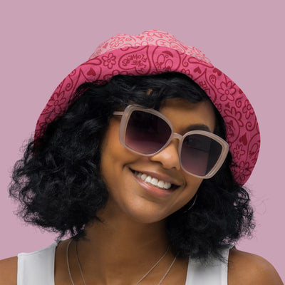 Foofa "I Love Flowers!" Print Reversible Bucket Hat