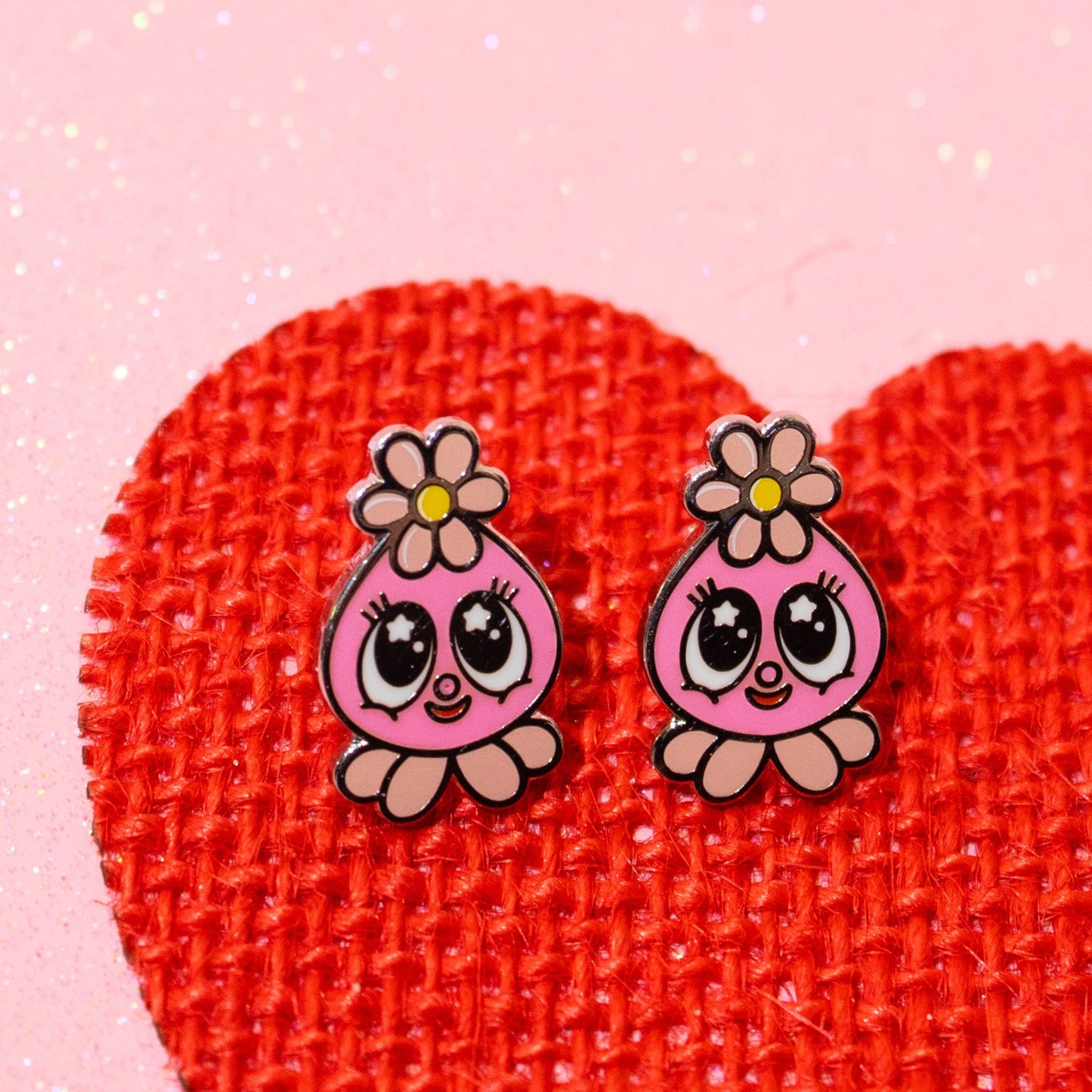 Strawberry Shortcake x Yo Gabba Gabba! Kawaii Foofa Stud Earrings by Spooksieboo!