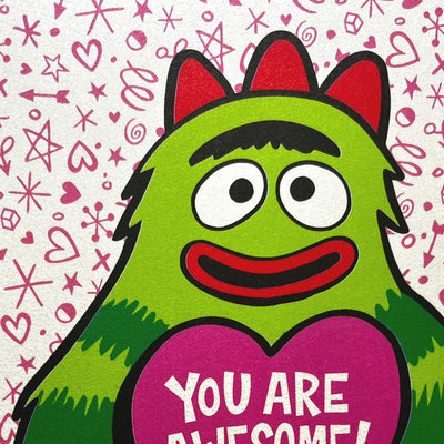 Brobee "You Are Awesome!" Pearlescent Greeting Card!